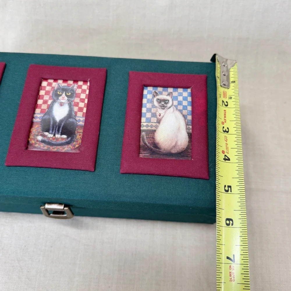 Vintage Cat Stationery Box Letter Writing Set Desk Organizer Correspondence Box